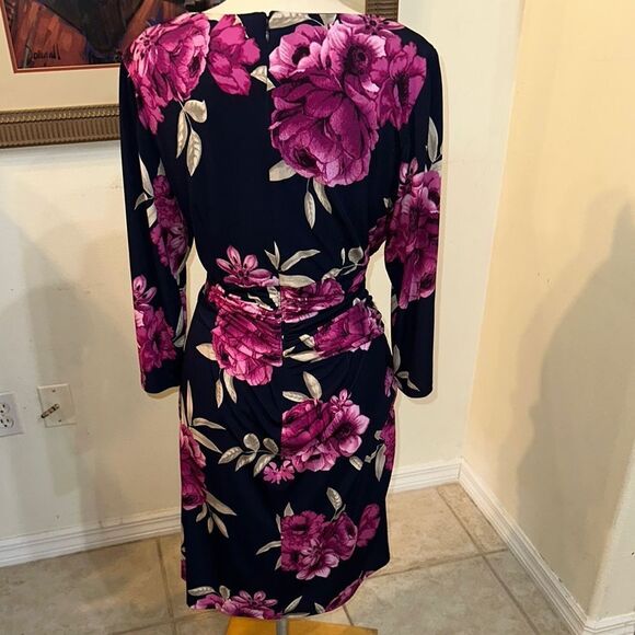 Jessica Howard Navy/Pink Floral Dress Size 14W - Picture 10 of 12